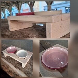 Gamelles chat "Vie en Rose" _ unique